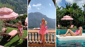 Ravello, a Palazzo Avino l’influencer Leonie Hanne si veste di rosa per omaggiare il film “Barbie” 