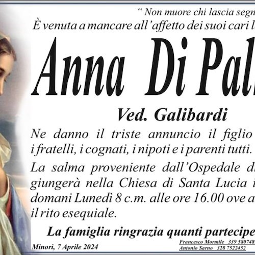 Necrologio Anna Di Palma
